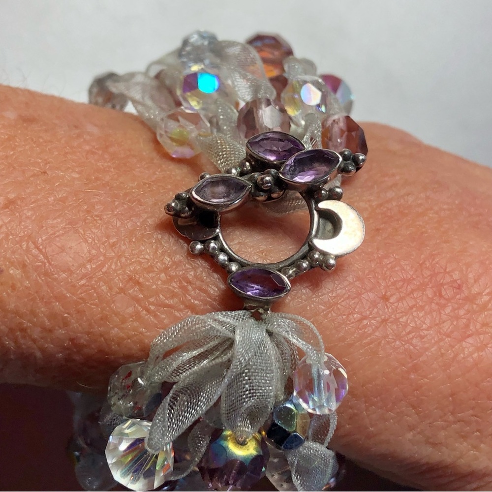 ✨Exquisite Handmade Sterling Silver and Amethyst Accented Bracelet